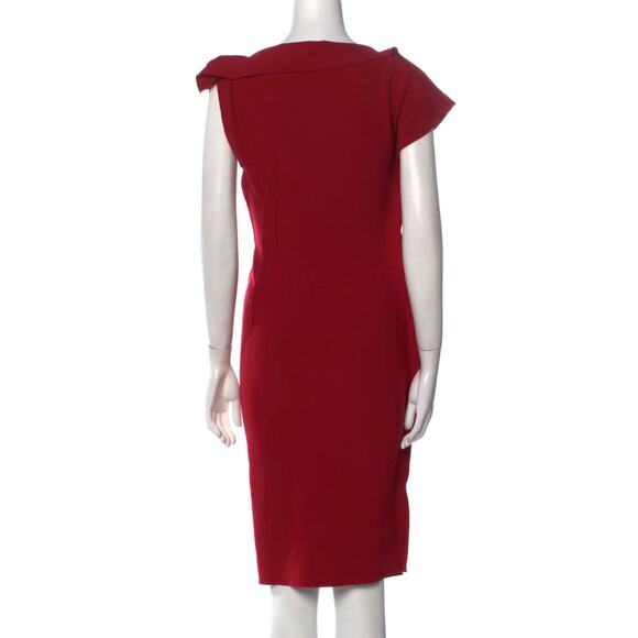 NWT Lanvin Bateau Neckline Midi Sheath Dress - Red - Size 38 EU/6 US - Picture 2 of 9